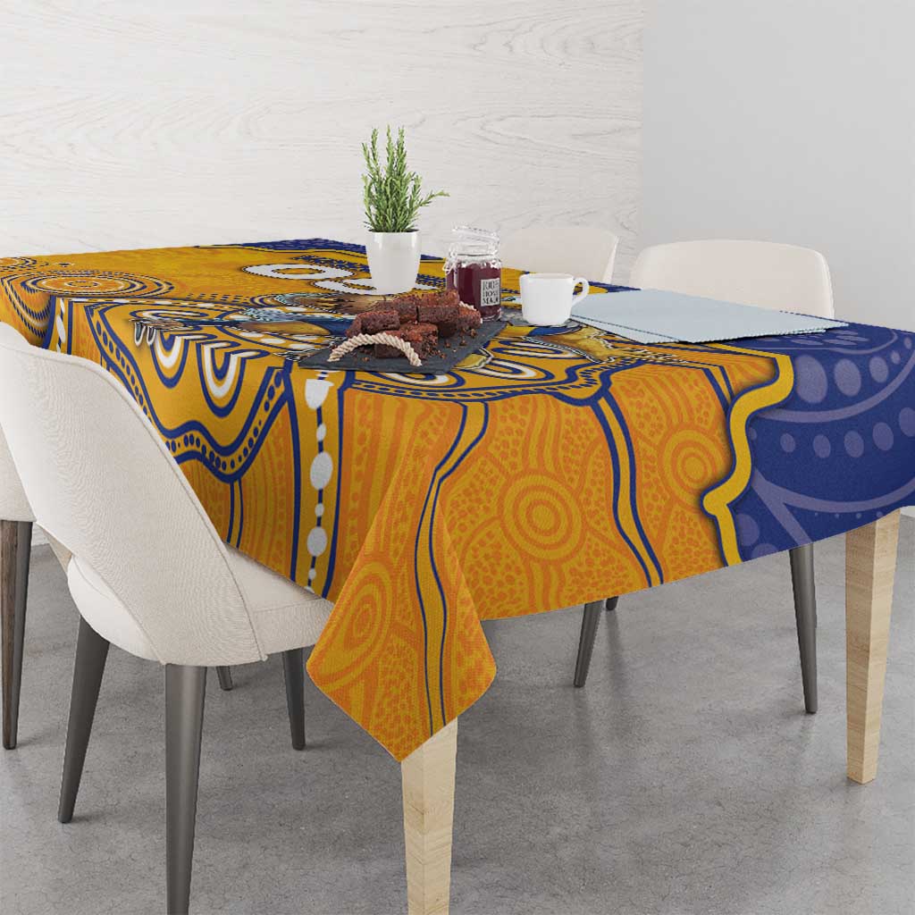 Custom Eagles Football Tablecloth Aboriginal Dot Art Pattern