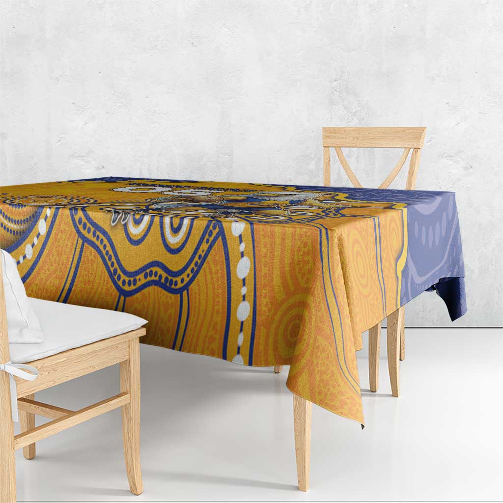 Custom Eagles Football Tablecloth Aboriginal Dot Art Pattern