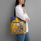 Custom Eagles Football Tote Bag Aboriginal Dot Art Pattern