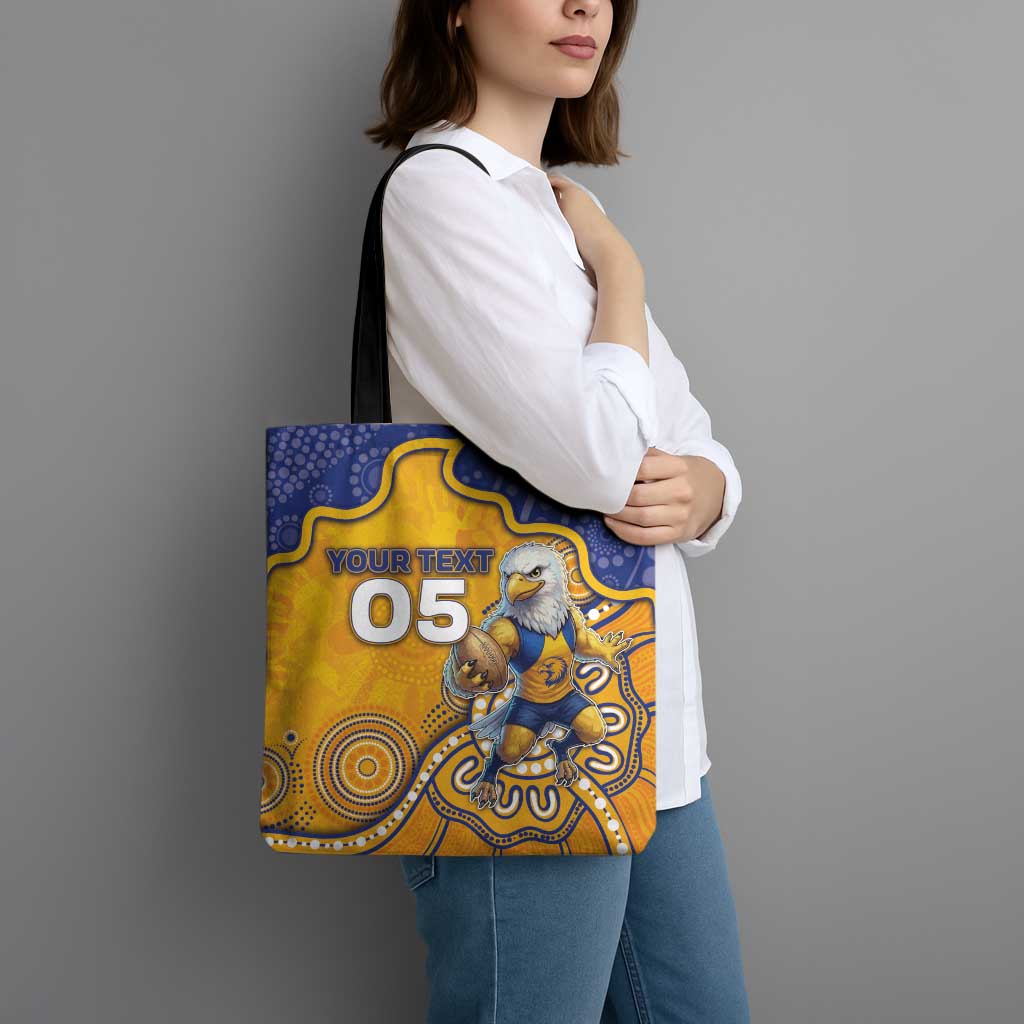 Custom Eagles Football Tote Bag Aboriginal Dot Art Pattern