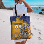 Custom Eagles Football Tote Bag Aboriginal Dot Art Pattern