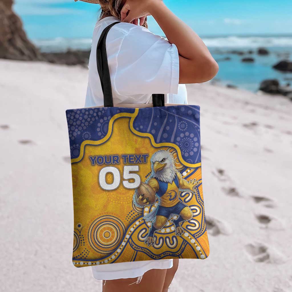 Custom Eagles Football Tote Bag Aboriginal Dot Art Pattern