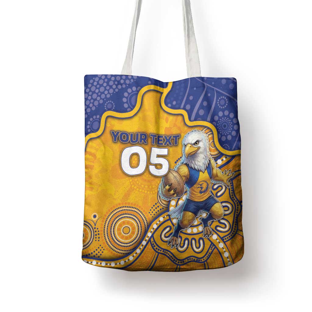 Custom Eagles Football Tote Bag Aboriginal Dot Art Pattern