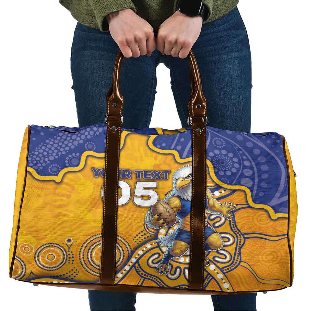 Custom Eagles Football Travel Bag Aboriginal Dot Art Pattern