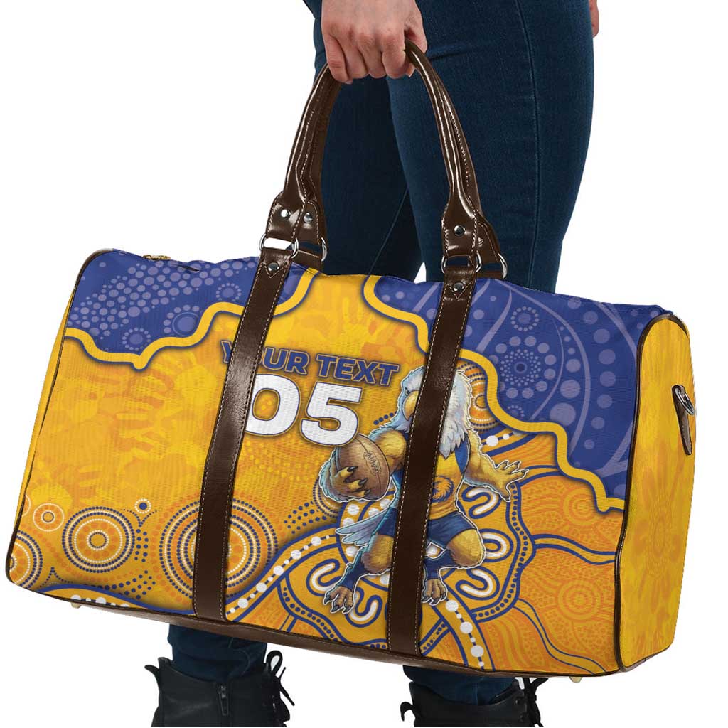Custom Eagles Football Travel Bag Aboriginal Dot Art Pattern