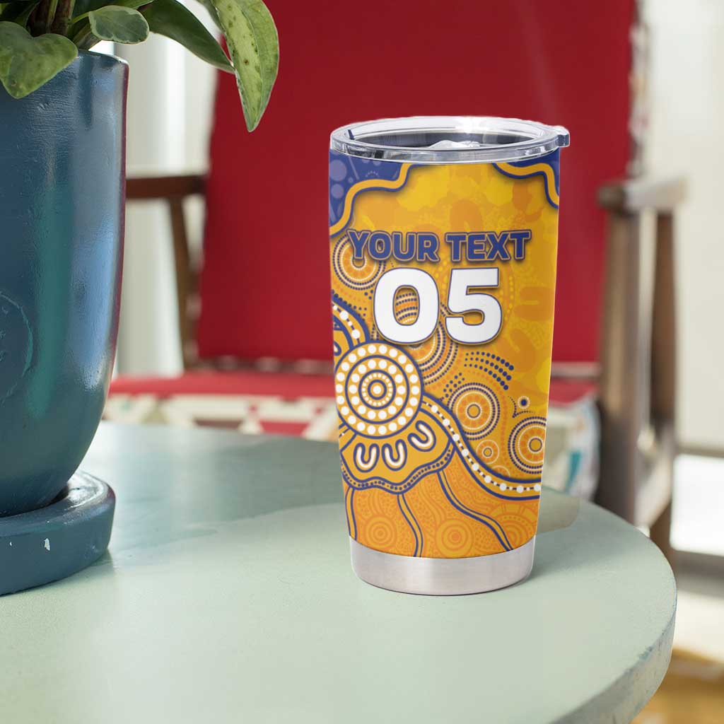 Custom Eagles Football Tumbler Cup Aboriginal Dot Art Pattern