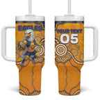 Custom Eagles Football Tumbler With Handle Aboriginal Dot Art Pattern