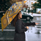 Custom Eagles Football Umbrella Aboriginal Dot Art Pattern