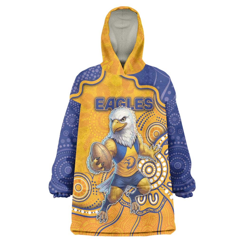Custom Eagles Football Wearable Blanket Hoodie Aboriginal Dot Art Pattern