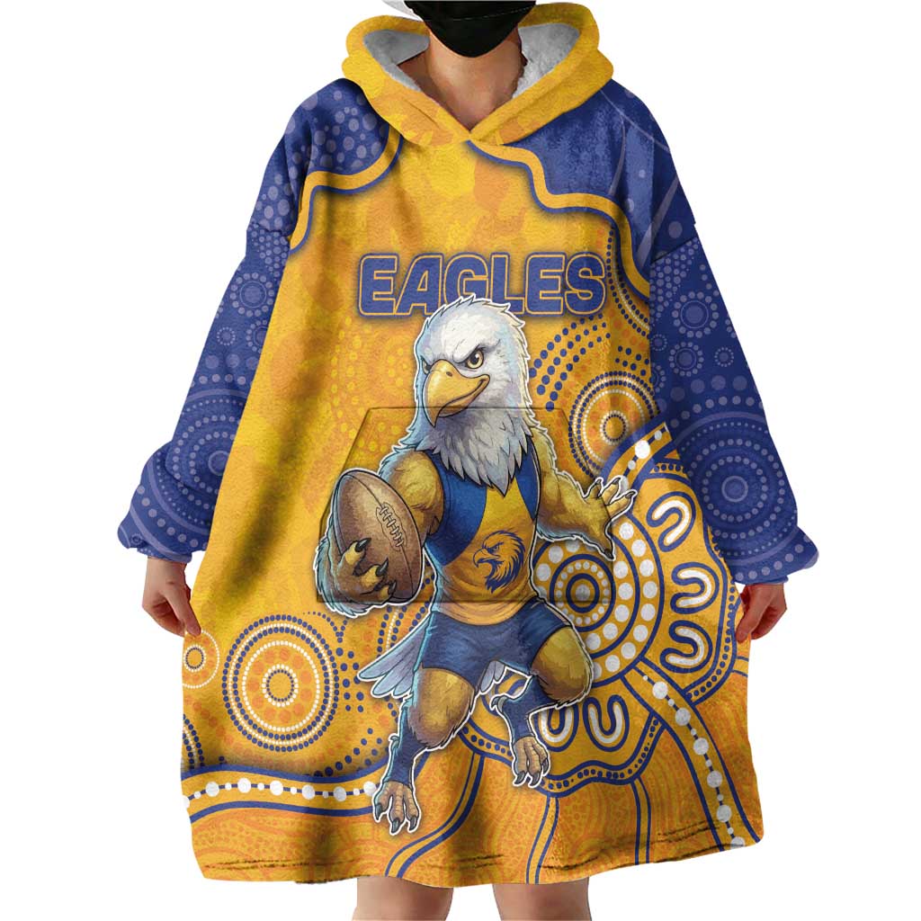 Custom Eagles Football Wearable Blanket Hoodie Aboriginal Dot Art Pattern