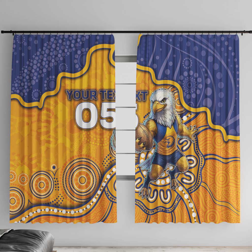 Custom Eagles Football Window Curtain Aboriginal Dot Art Pattern
