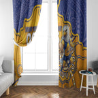 Custom Eagles Football Window Curtain Aboriginal Dot Art Pattern