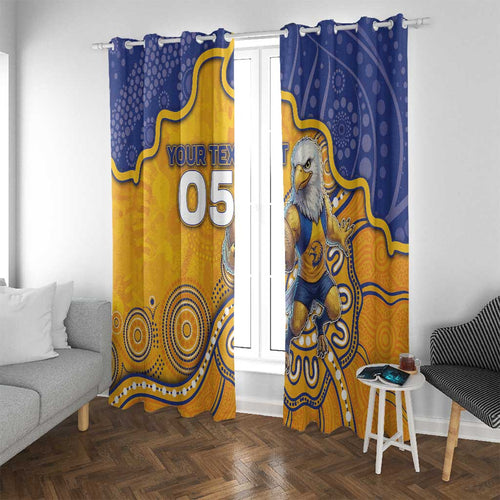 Custom Eagles Football Window Curtain Aboriginal Dot Art Pattern