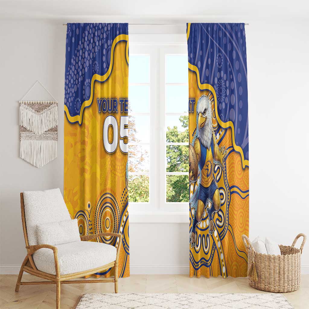 Custom Eagles Football Window Curtain Aboriginal Dot Art Pattern