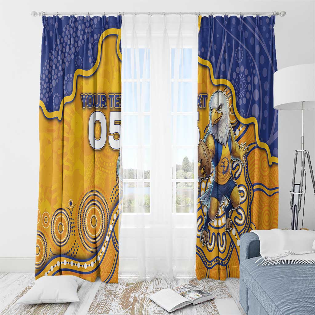 Custom Eagles Football Window Curtain Aboriginal Dot Art Pattern