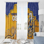 Custom Eagles Football Window Curtain Aboriginal Dot Art Pattern