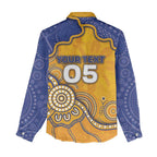 Custom Eagles Football Women Casual Shirt Aboriginal Dot Art Pattern