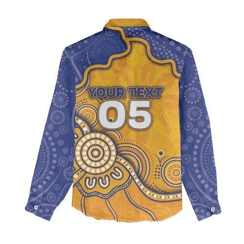 Custom Eagles Football Women Casual Shirt Aboriginal Dot Art Pattern
