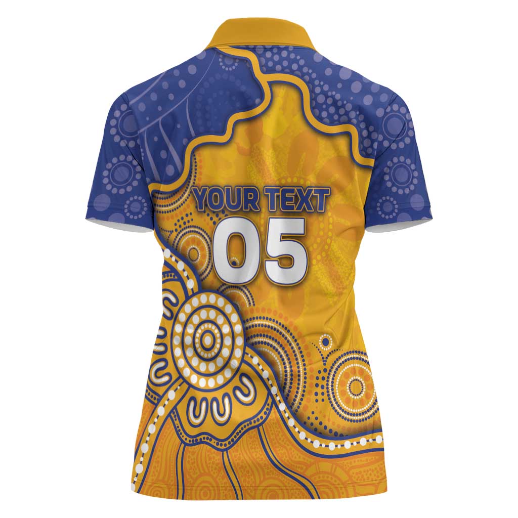 Custom Eagles Football Women Polo Shirt Aboriginal Dot Art Pattern