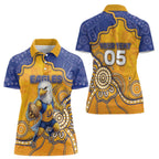 Custom Eagles Football Women Polo Shirt Aboriginal Dot Art Pattern