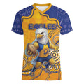 Custom Eagles Football Women V-Neck T-Shirt Aboriginal Dot Art Pattern