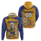 Custom Eagles Football Zip Hoodie Aboriginal Dot Art Pattern