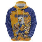 Custom Eagles Football Zip Hoodie Aboriginal Dot Art Pattern