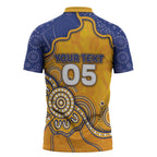 Custom Eagles Football Zipper Polo Shirt Aboriginal Dot Art Pattern