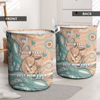 Personalised Australia Mother's Day Laundry Basket Kangaroo Mum And Joey Aboriginal Dot Art