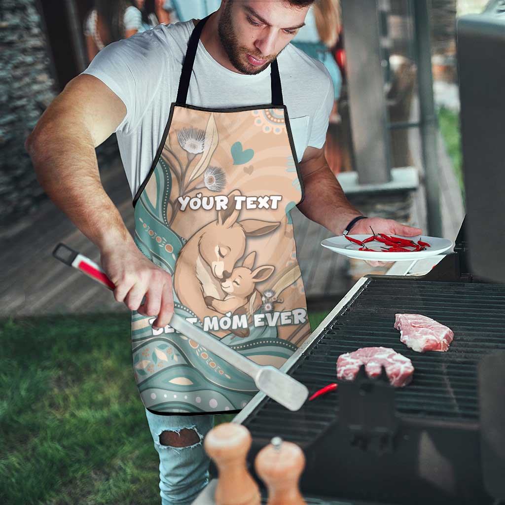 Personalised Australia Mother's Day Apron Kangaroo Mum And Joey Aboriginal Dot Art