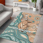 Personalised Australia Mother's Day Area Rug Kangaroo Mum And Joey Aboriginal Dot Art