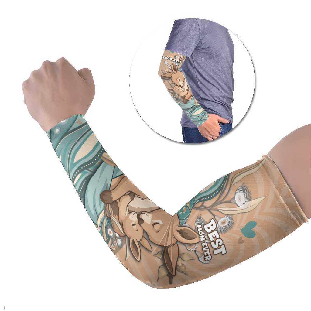 Personalised Australia Mother's Day Arm Sleeves Kangaroo Mum And Joey Aboriginal Dot Art