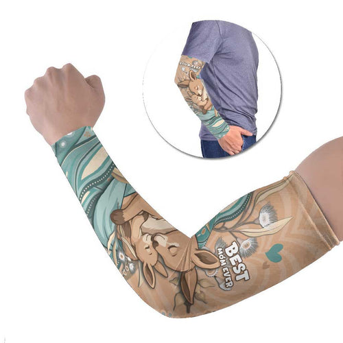 Personalised Australia Mother's Day Arm Sleeves Kangaroo Mum And Joey Aboriginal Dot Art