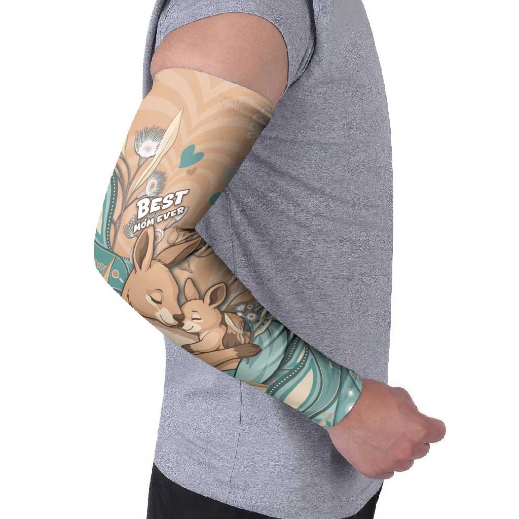 Personalised Australia Mother's Day Arm Sleeves Kangaroo Mum And Joey Aboriginal Dot Art