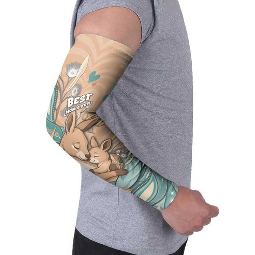 Personalised Australia Mother's Day Arm Sleeves Kangaroo Mum And Joey Aboriginal Dot Art