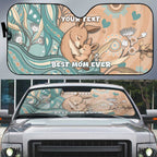 Personalised Australia Mother's Day Auto Sun Shade Kangaroo Mum And Joey Aboriginal Dot Art