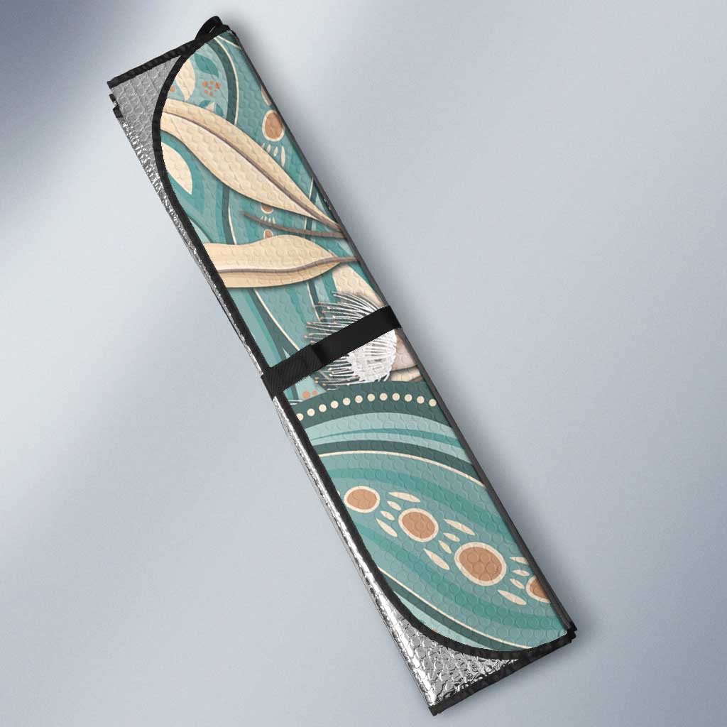 Personalised Australia Mother's Day Auto Sun Shade Kangaroo Mum And Joey Aboriginal Dot Art