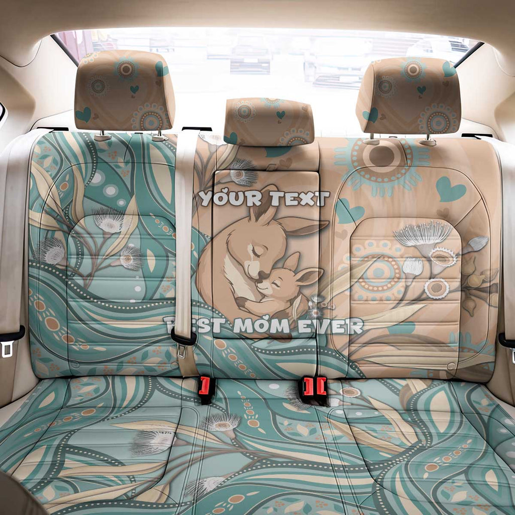 Personalised Australia Mother's Day Back Car Seat Cover Kangaroo Mum And Joey Aboriginal Dot Art