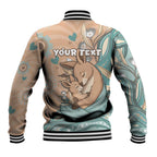 Personalised Australia Mother's Day Baseball Jacket Kangaroo Mum And Joey Aboriginal Dot Art