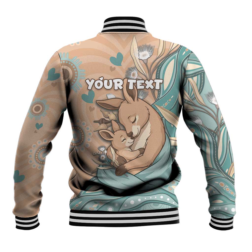 Personalised Australia Mother's Day Baseball Jacket Kangaroo Mum And Joey Aboriginal Dot Art