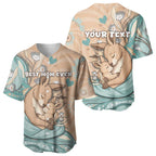 Personalised Australia Mother's Day Baseball Jersey Kangaroo Mum And Joey Aboriginal Dot Art