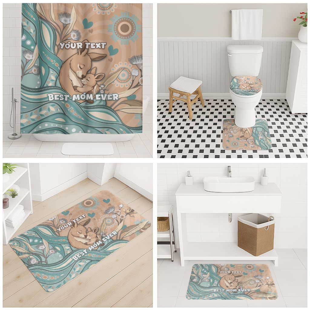 Personalised Australia Mother's Day Bathroom Set Kangaroo Mum And Joey Aboriginal Dot Art