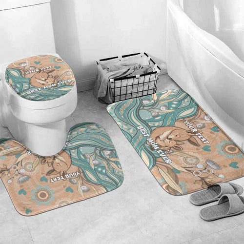 Personalised Australia Mother's Day Bathroom Set Kangaroo Mum And Joey Aboriginal Dot Art