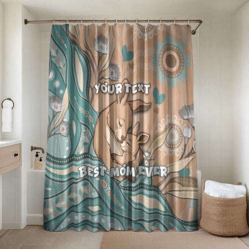 Personalised Australia Mother's Day Bathroom Set Kangaroo Mum And Joey Aboriginal Dot Art