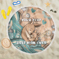 Personalised Australia Mother's Day Beach Blanket Kangaroo Mum And Joey Aboriginal Dot Art