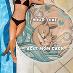 Personalised Australia Mother's Day Beach Blanket Kangaroo Mum And Joey Aboriginal Dot Art