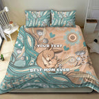 Personalised Australia Mother's Day Bedding Set Kangaroo Mum And Joey Aboriginal Dot Art