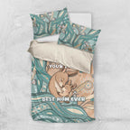 Personalised Australia Mother's Day Bedding Set Kangaroo Mum And Joey Aboriginal Dot Art