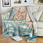 Personalised Australia Mother's Day Blanket Kangaroo Mum And Joey Aboriginal Dot Art