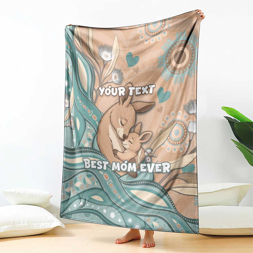 Personalised Australia Mother's Day Blanket Kangaroo Mum And Joey Aboriginal Dot Art